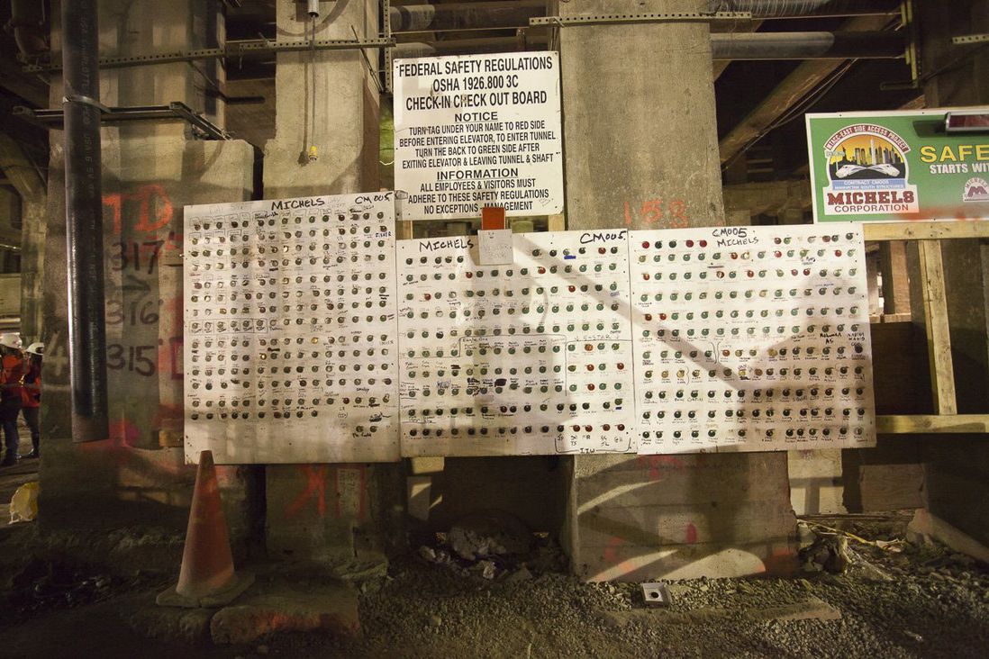 These pegboards are used to track the construction workers.<br>